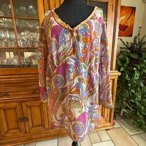 Source Unknown Multicolor Paisley V-Neck Blouse